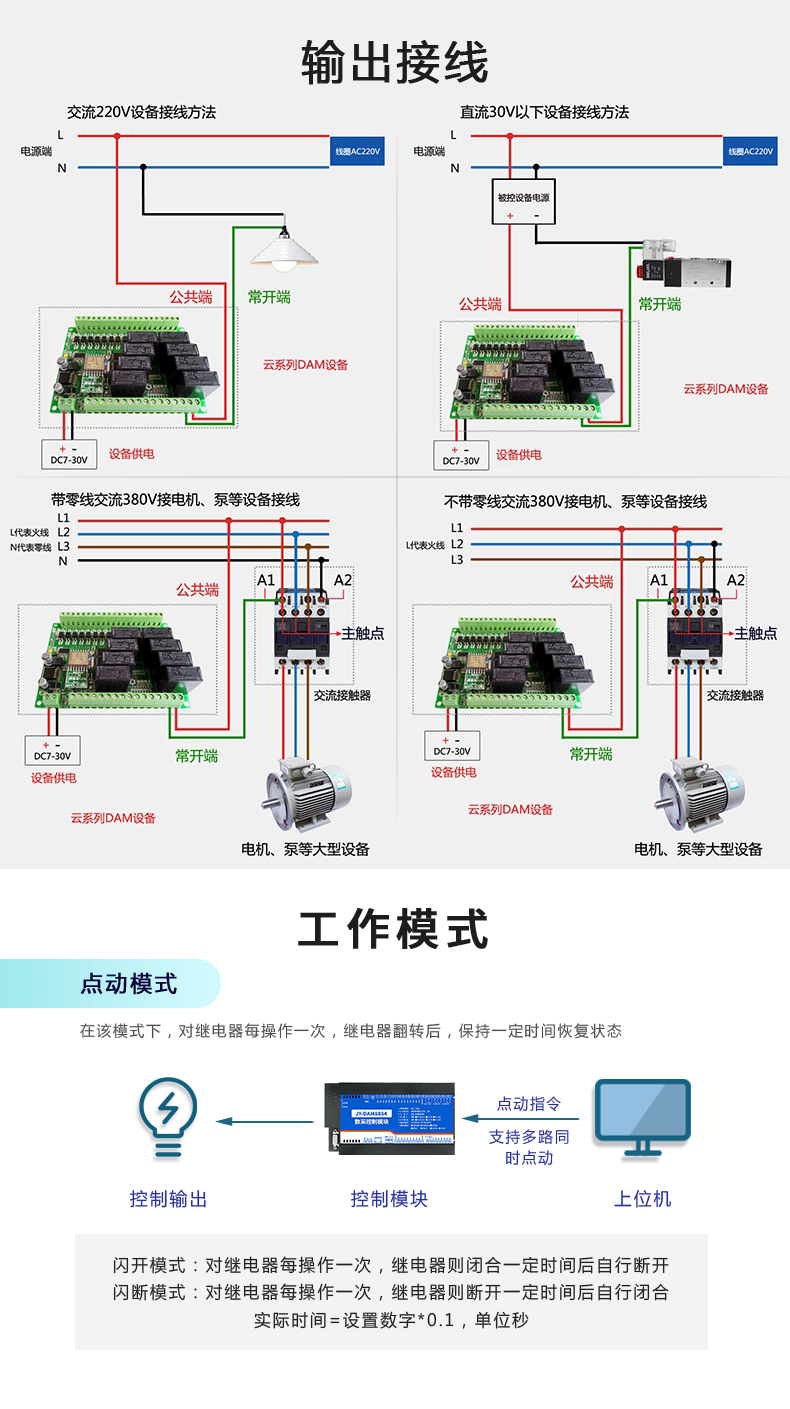 云平台 DAM8884 网络版 远程智能数采控制器输出接线