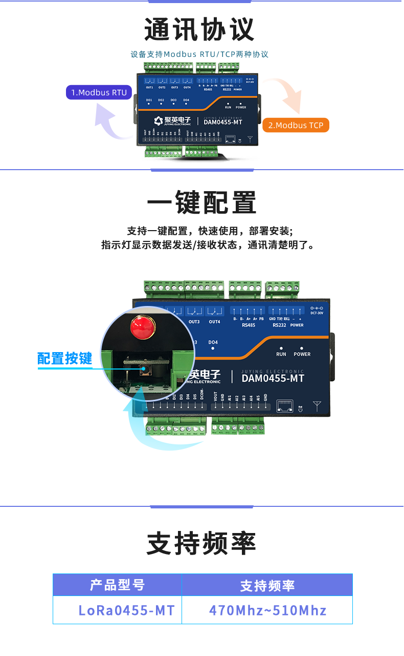 LoRa0455-MT LoRa无线测控模块一键配置