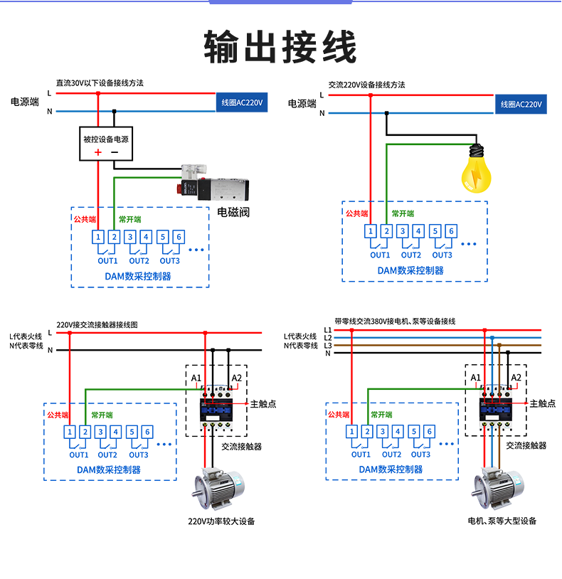 LoRa1600D-MT LoRa无线测控模块输出接线