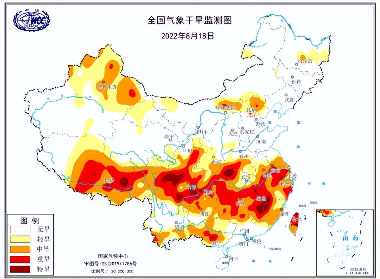 高温少雨天气，气象干旱将持续发展