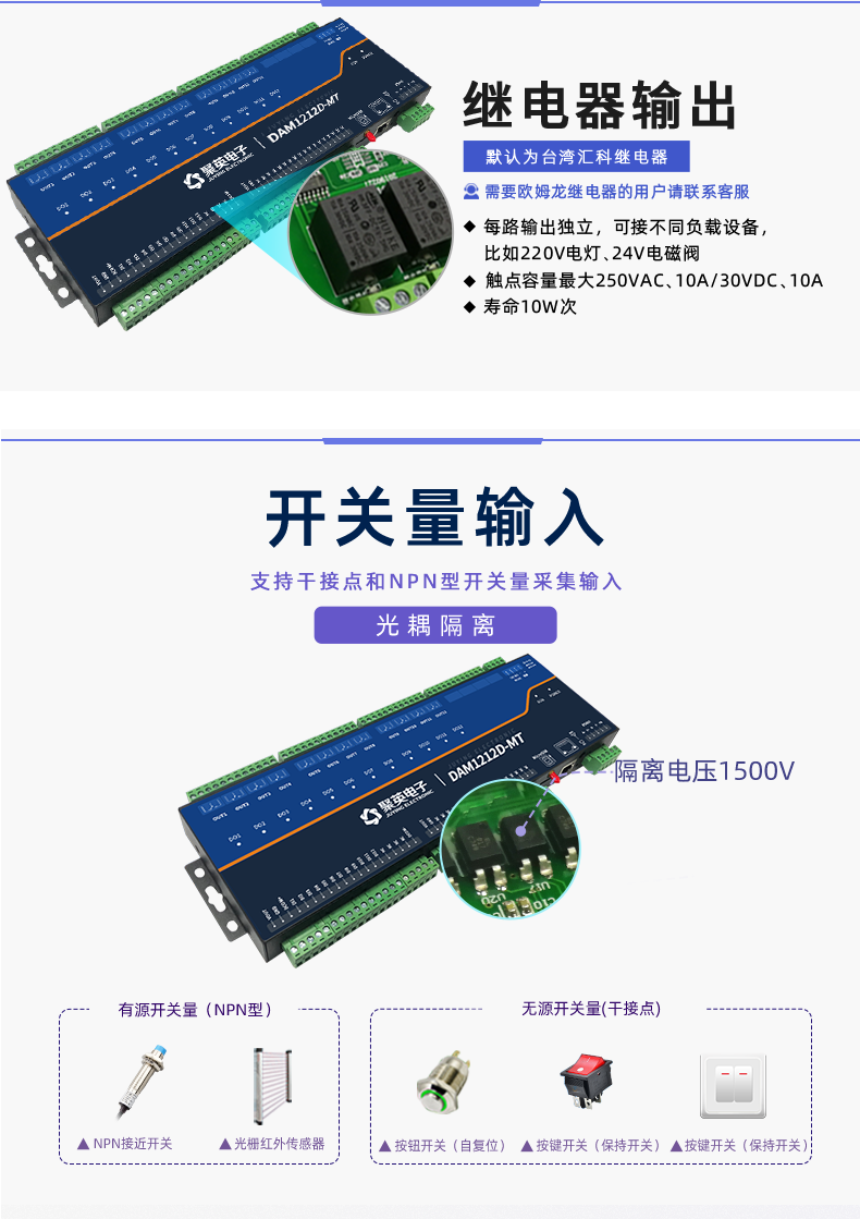 DAM1212D-MT 工业级网络控制模块开关量输入