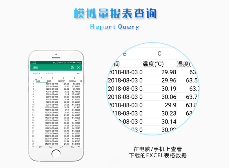 LORA湿度采集器报表查询