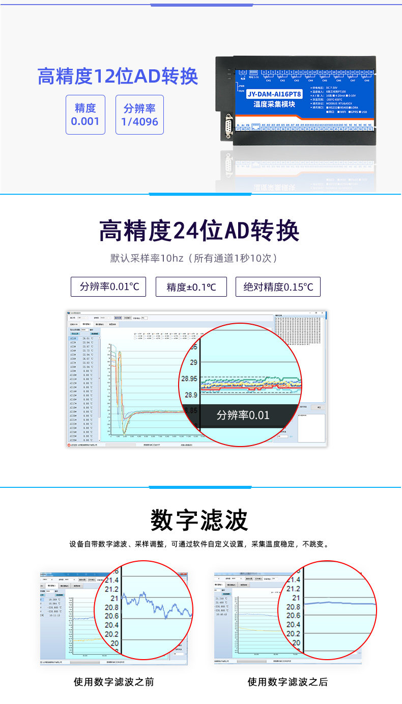 DAM-AI16PT8 温度采集模块工作原理 DAM-AI16PT8 温度采集模块工作原理