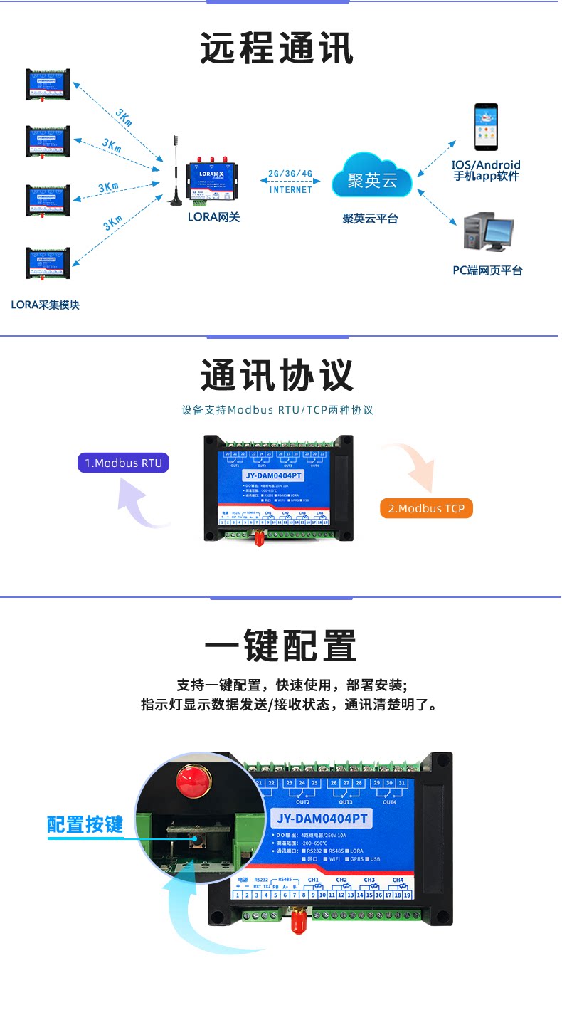 LoRa0404PT LoRa无线测温模块通信协议